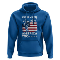 4th Of July Hoodie Loves Jesus and America Too - Wonder Print Shop