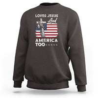 4th Of July Sweatshirt Loves Jesus and America Too - Wonder Print Shop