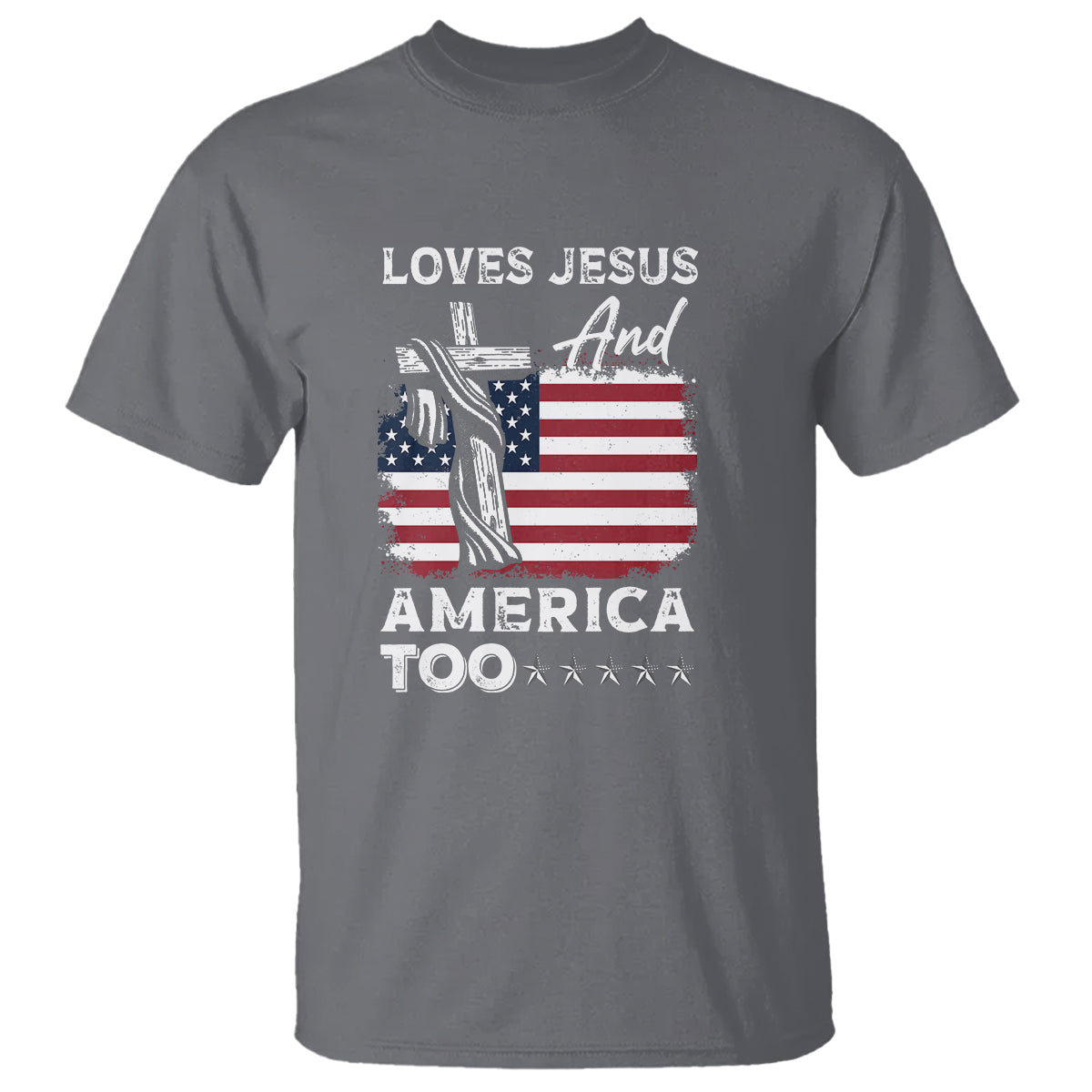 4th Of July T Shirt Loves Jesus and America Too - Wonder Print Shop