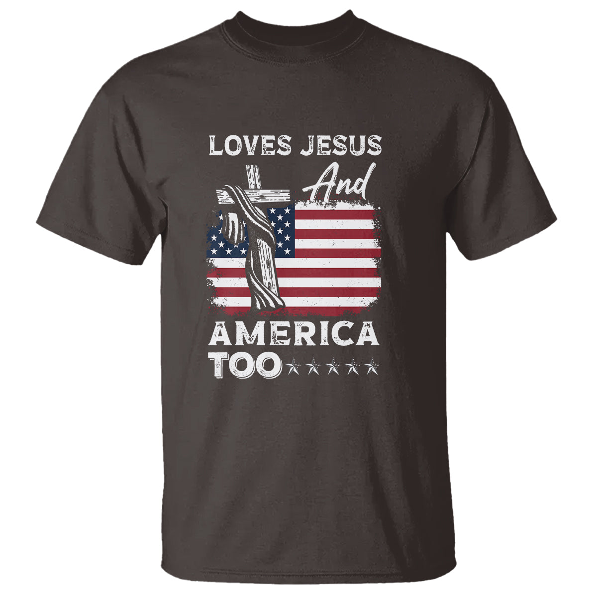 4th Of July T Shirt Loves Jesus and America Too - Wonder Print Shop