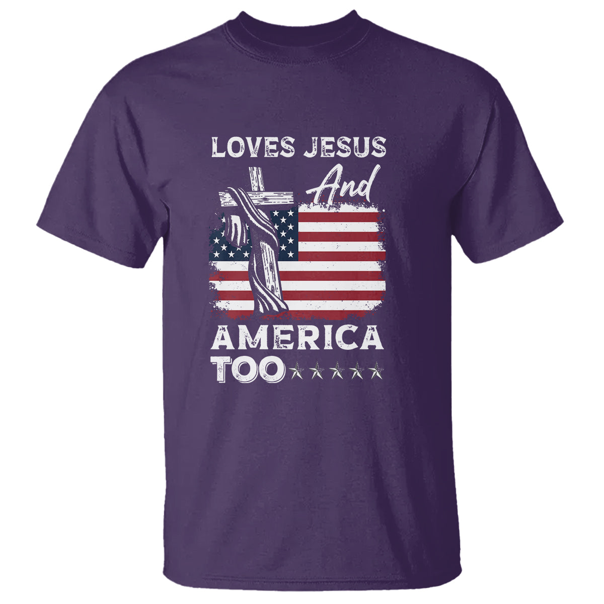 4th Of July T Shirt Loves Jesus and America Too - Wonder Print Shop