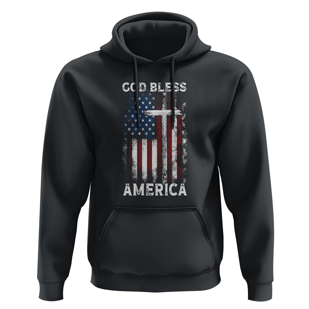 4th Of July Hoodie God Bless America Flag Christian - Wonder Print Shop
