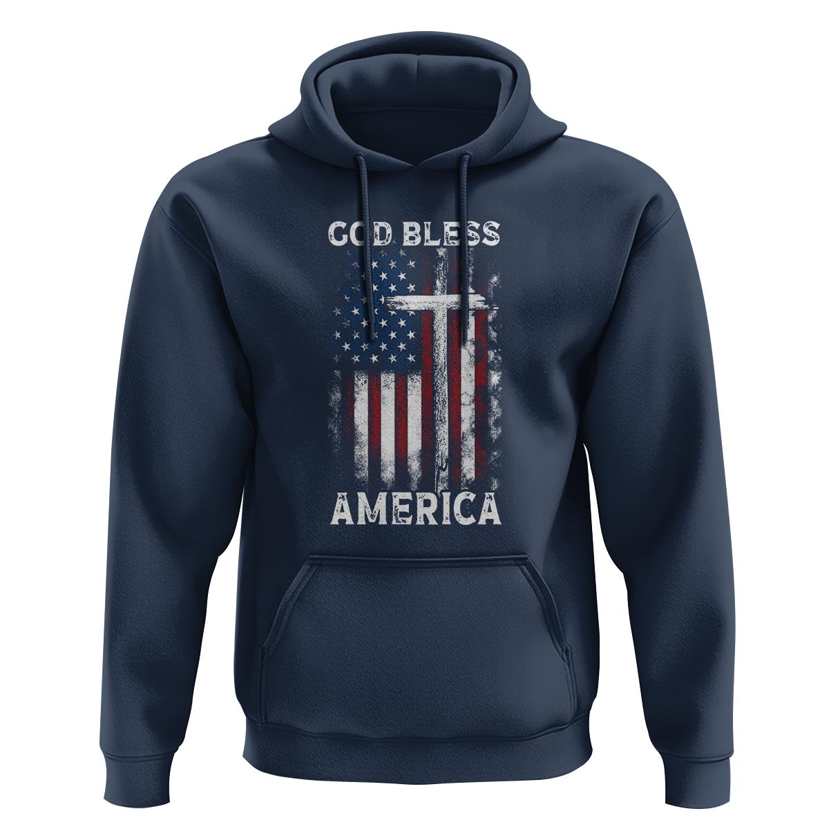 4th Of July Hoodie God Bless America Flag Christian - Wonder Print Shop