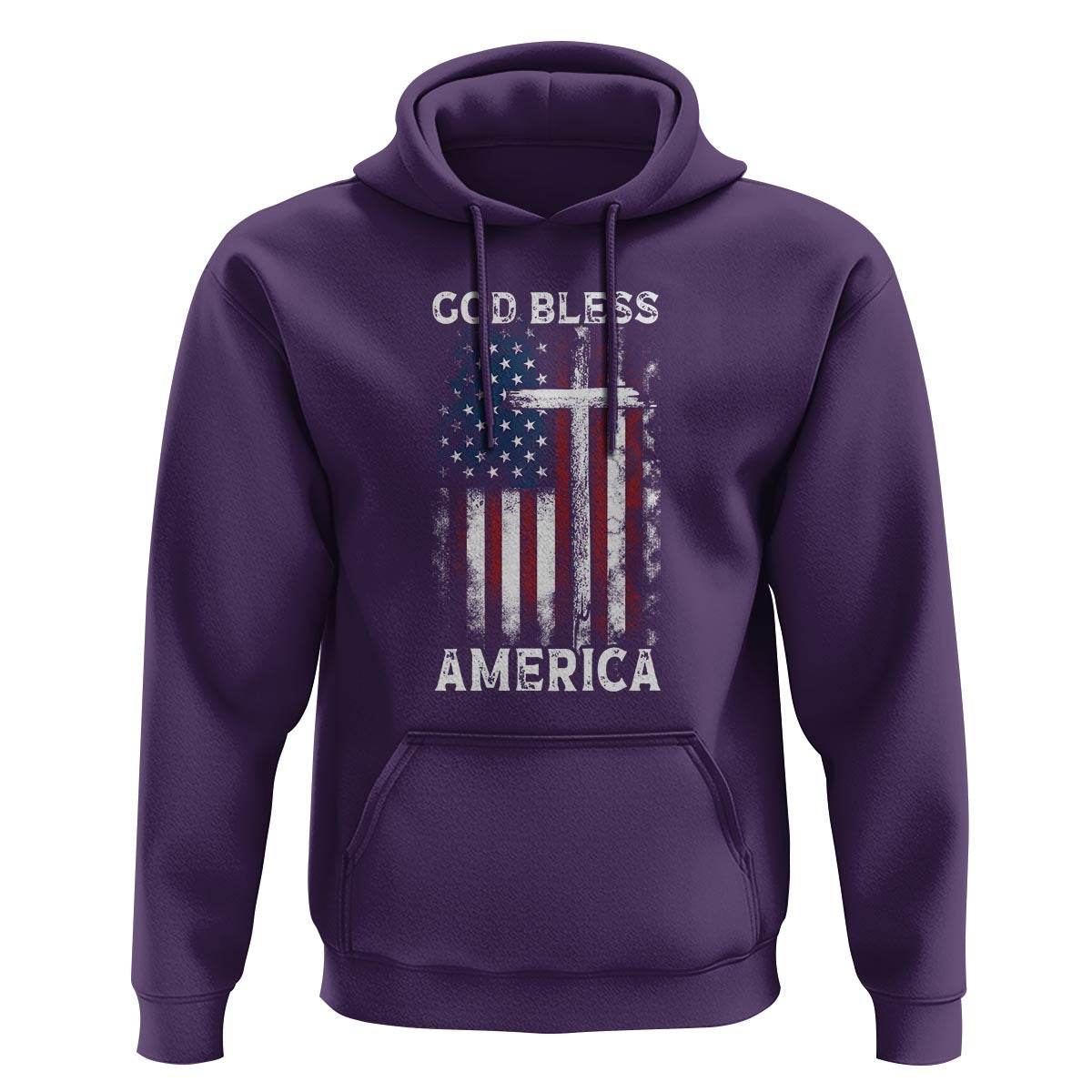4th Of July Hoodie God Bless America Flag Christian - Wonder Print Shop
