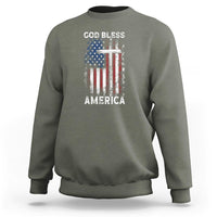 4th Of July Sweatshirt God Bless America Flag Christian - Wonder Print Shop