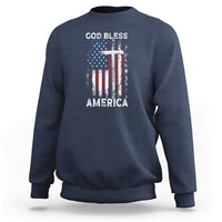 4th Of July Sweatshirt God Bless America Flag Christian - Wonder Print Shop