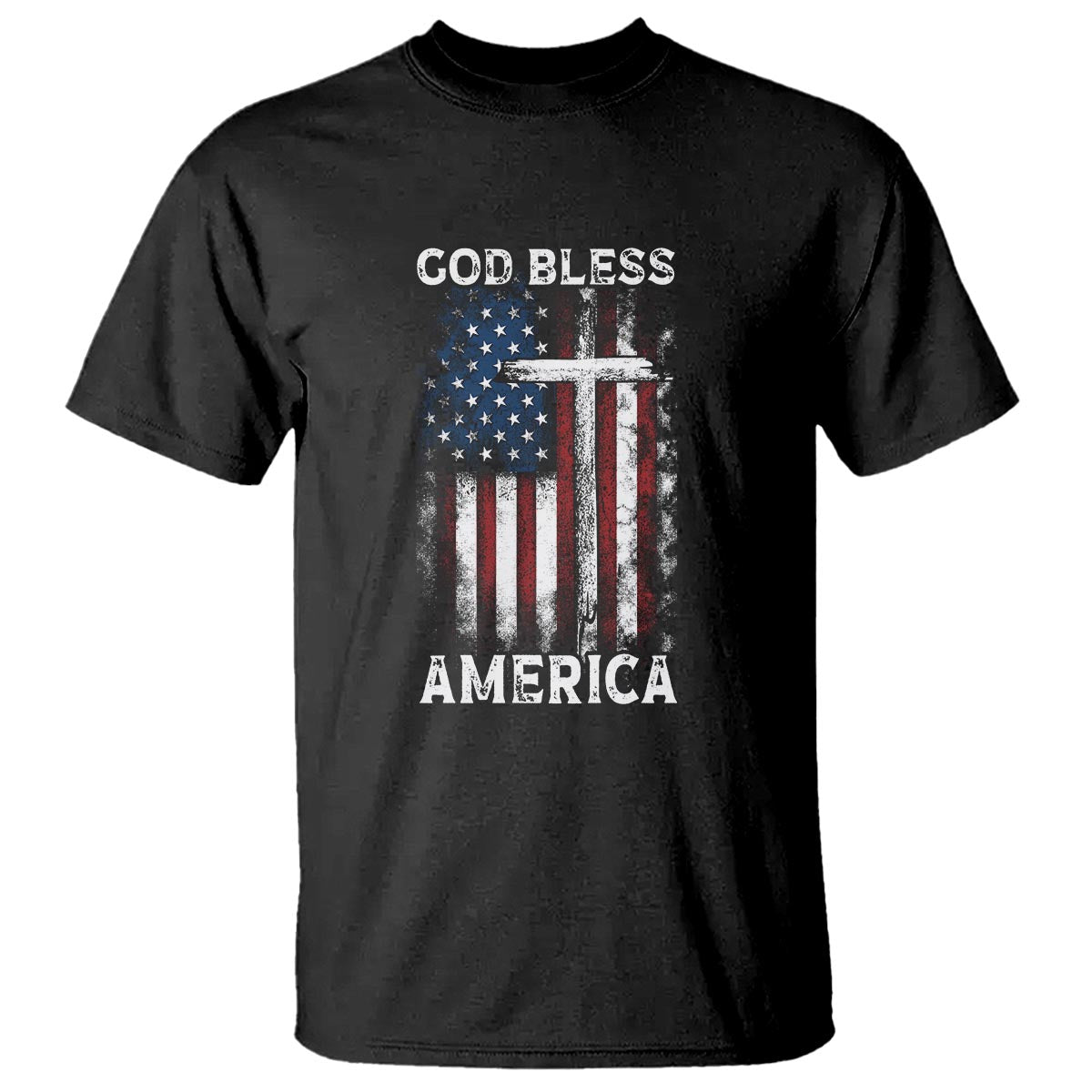 4th Of July T Shirt God Bless America Flag Christian - Wonder Print Shop