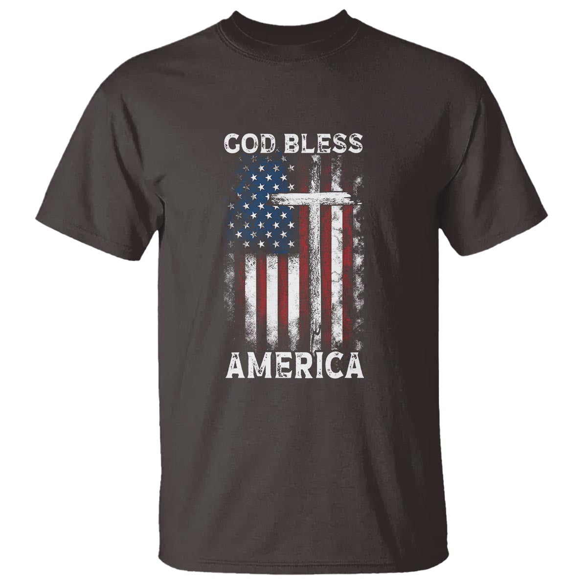 4th Of July T Shirt God Bless America Flag Christian - Wonder Print Shop