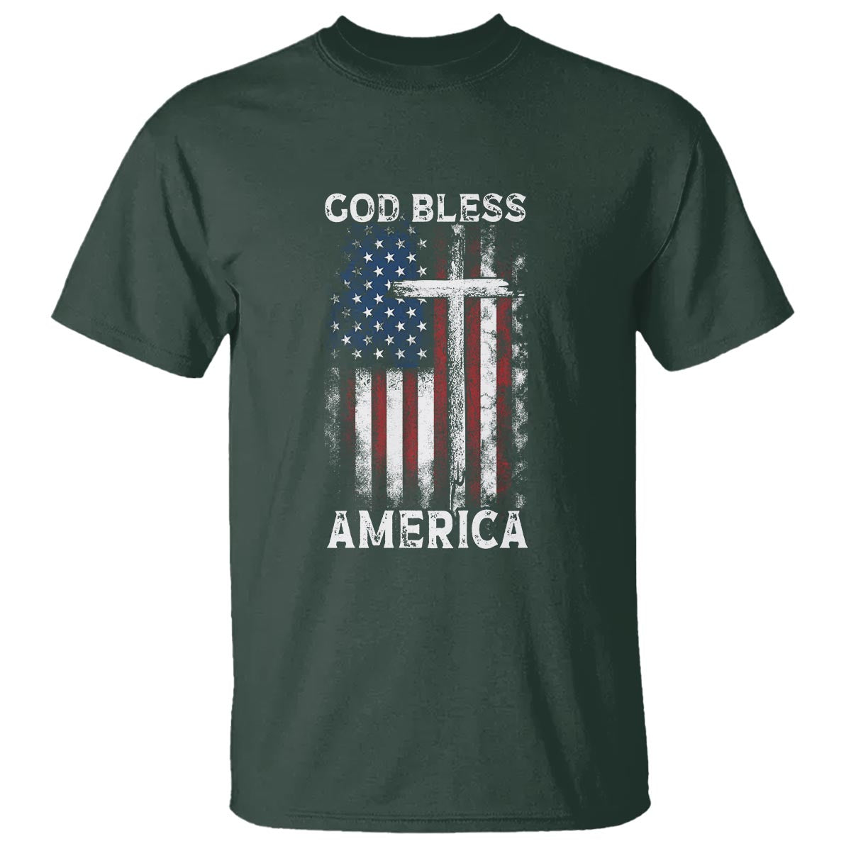 4th Of July T Shirt God Bless America Flag Christian - Wonder Print Shop