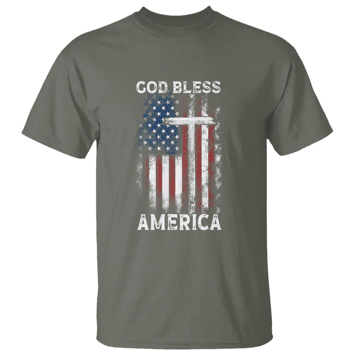 4th Of July T Shirt God Bless America Flag Christian - Wonder Print Shop