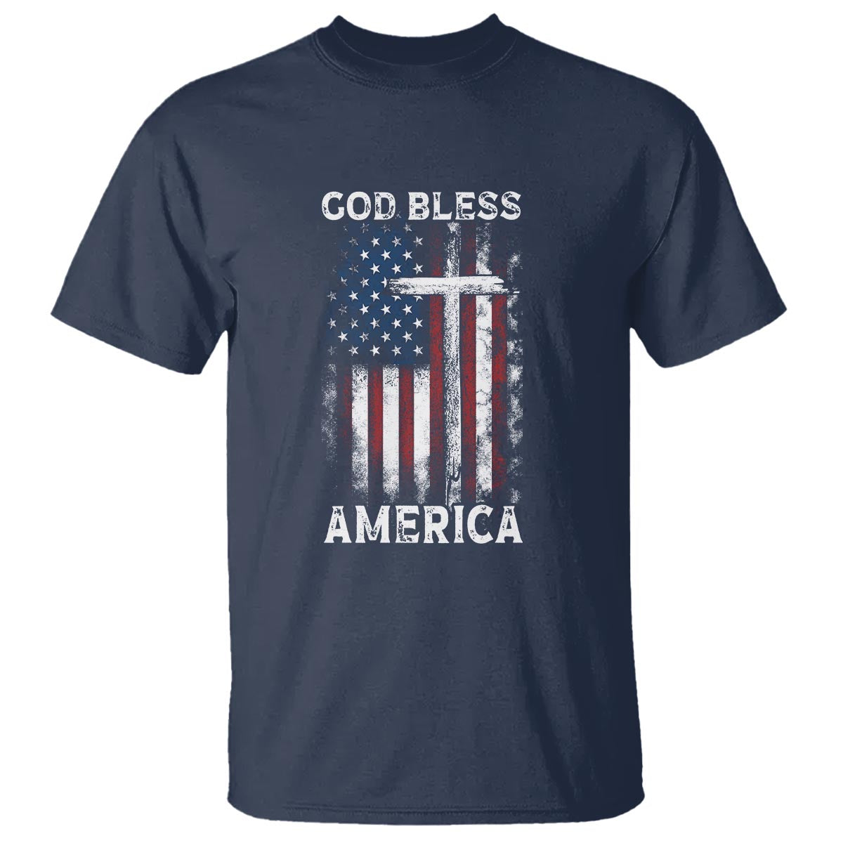 4th Of July T Shirt God Bless America Flag Christian - Wonder Print Shop