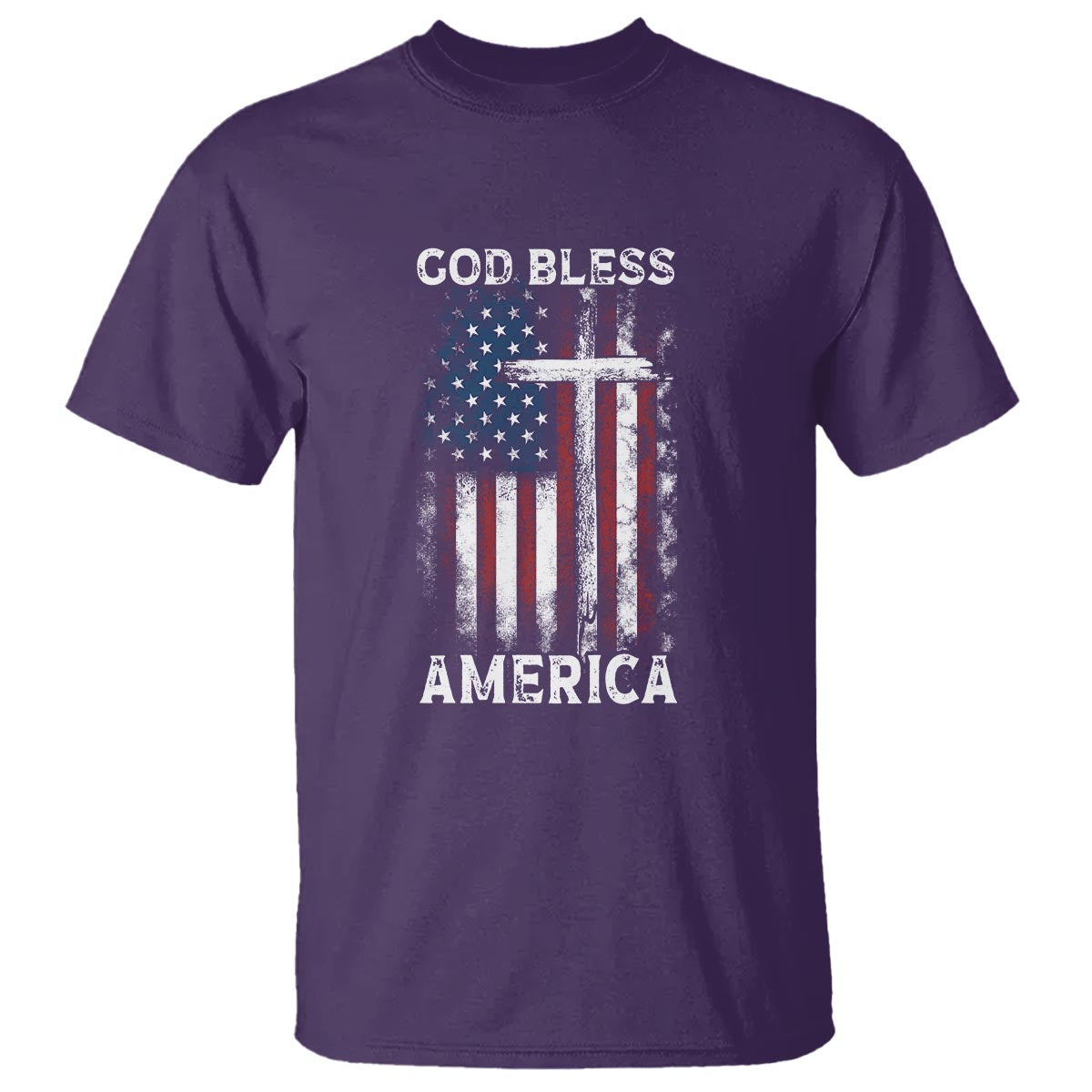4th Of July T Shirt God Bless America Flag Christian - Wonder Print Shop