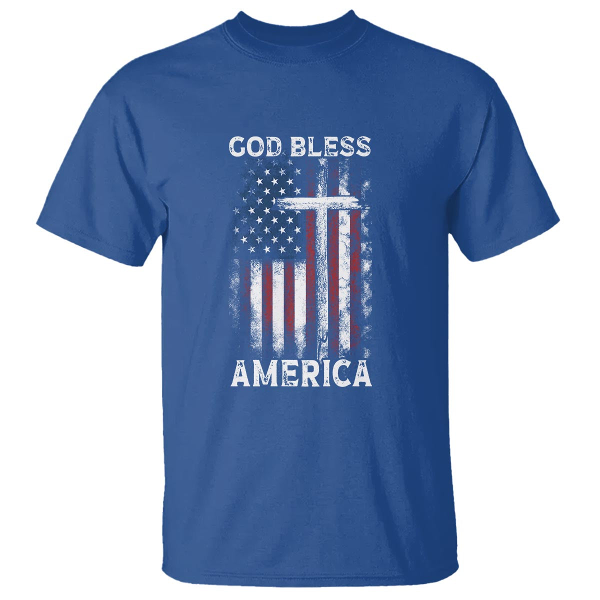 4th Of July T Shirt God Bless America Flag Christian - Wonder Print Shop