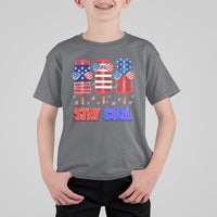 4th Of July T Shirt For Kid Stay Cool USA Flag Patriotic Ice Cream - Wonder Print Shop