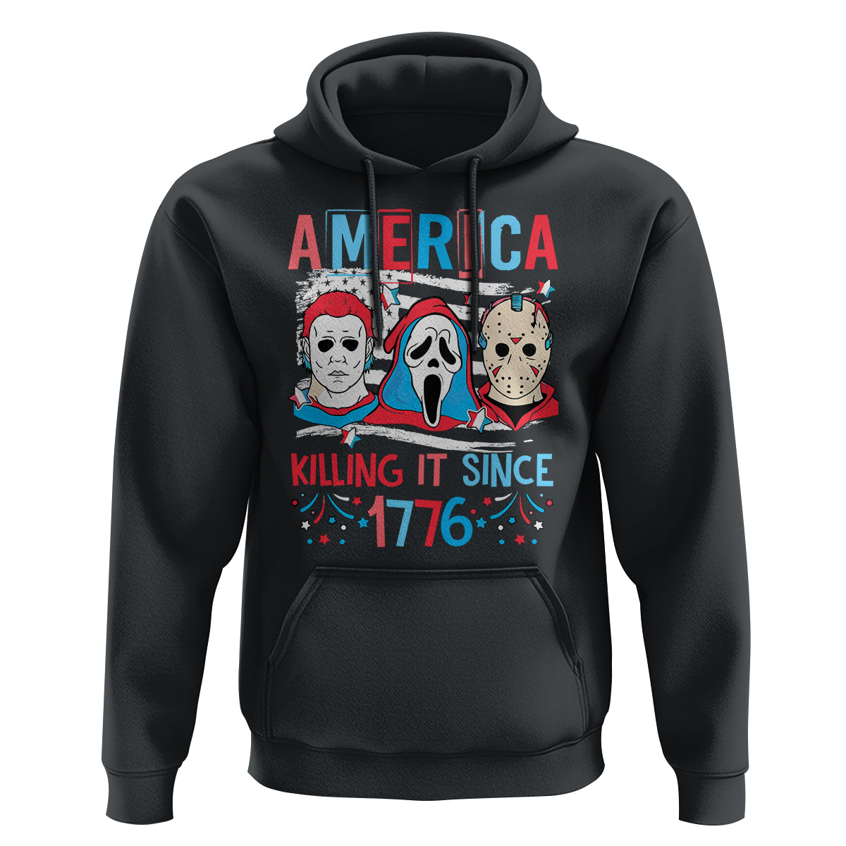 Funny 4th Of July Hoodie America Killing IT Since 1776 Horror - Wonder Print Shop