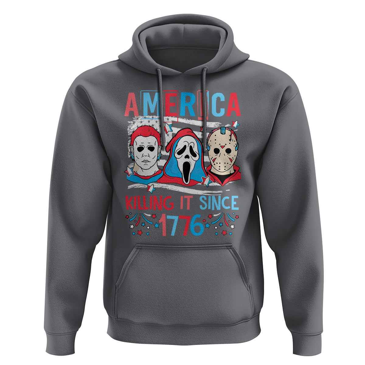 Funny 4th Of July Hoodie America Killing IT Since 1776 Horror - Wonder Print Shop