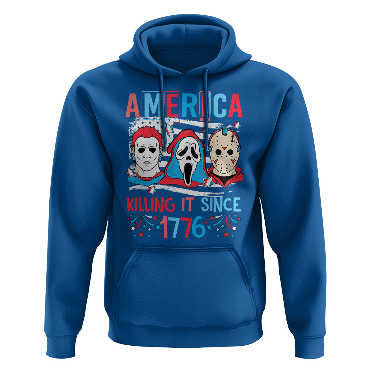 Funny 4th Of July Hoodie America Killing IT Since 1776 Horror - Wonder Print Shop