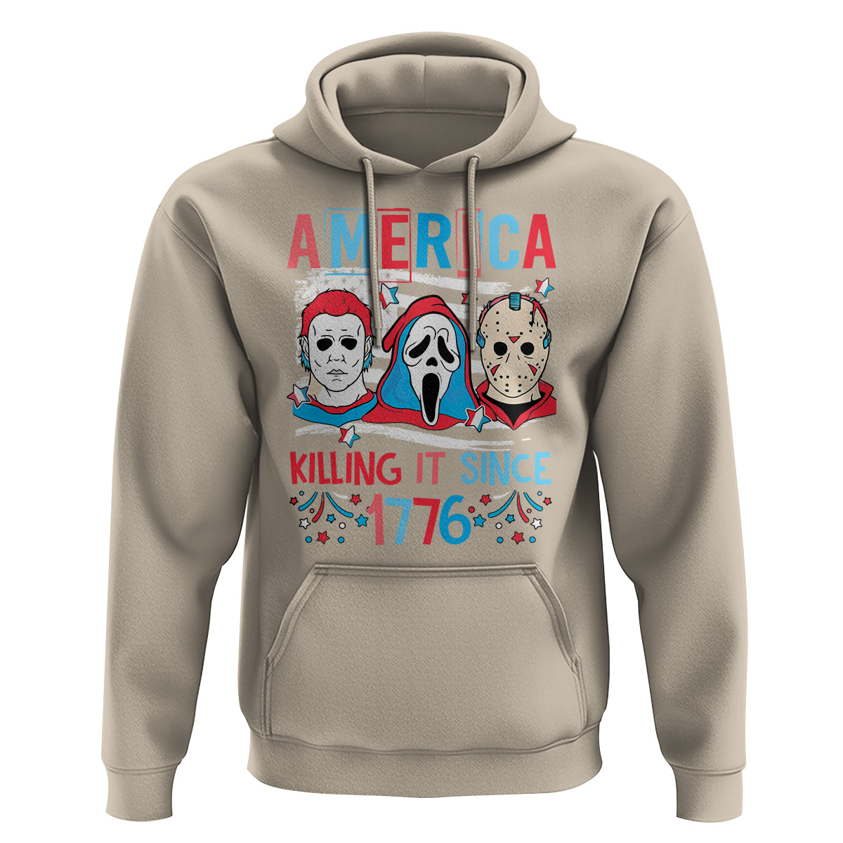 Funny 4th Of July Hoodie America Killing IT Since 1776 Horror - Wonder Print Shop