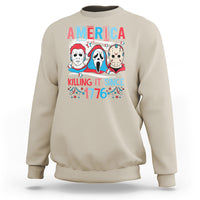 Funny 4th Of July Sweatshirt America Killing IT Since 1776 Horror - Wonder Print Shop