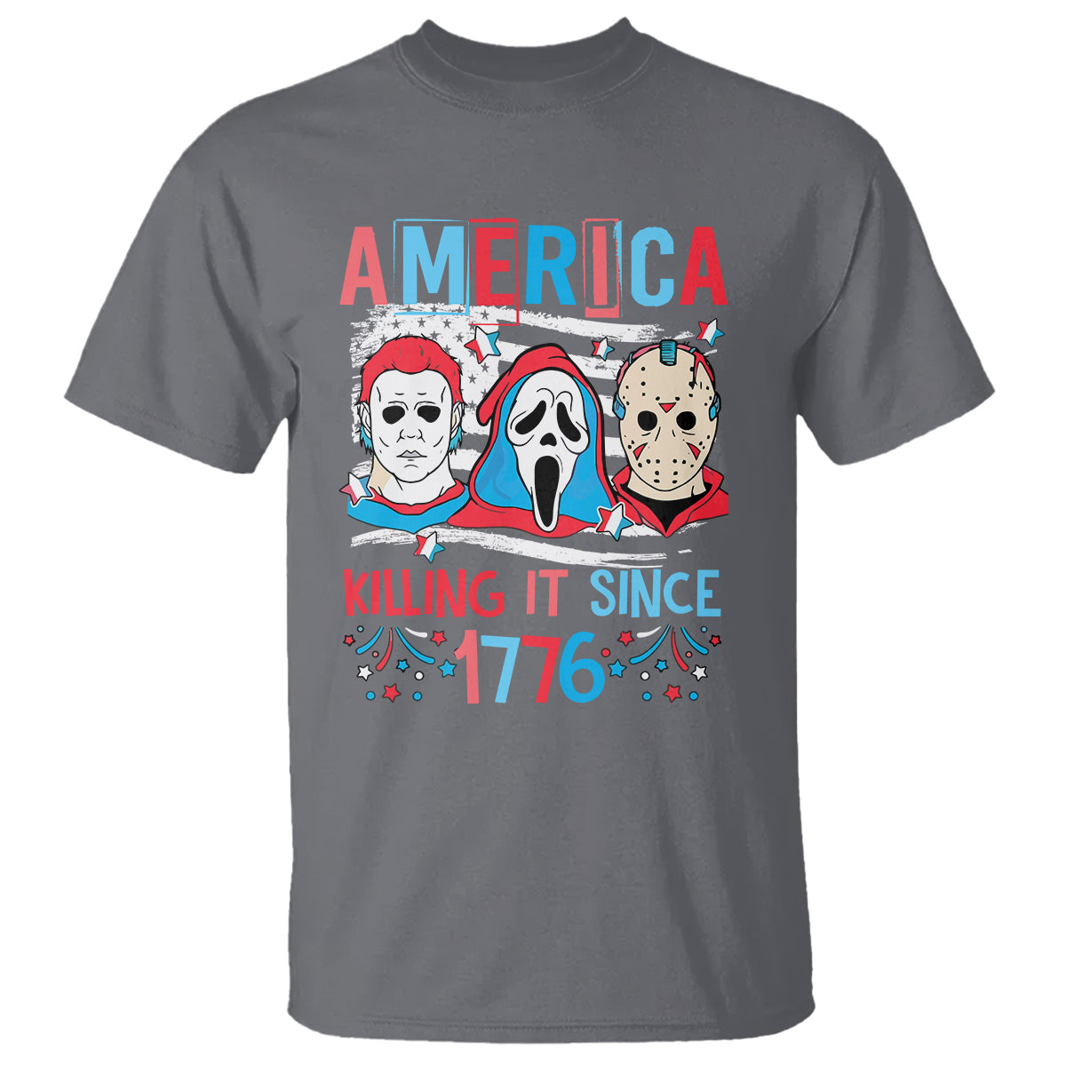 Funny 4th Of July T Shirt America Killing IT Since 1776 Horror - Wonder Print Shop