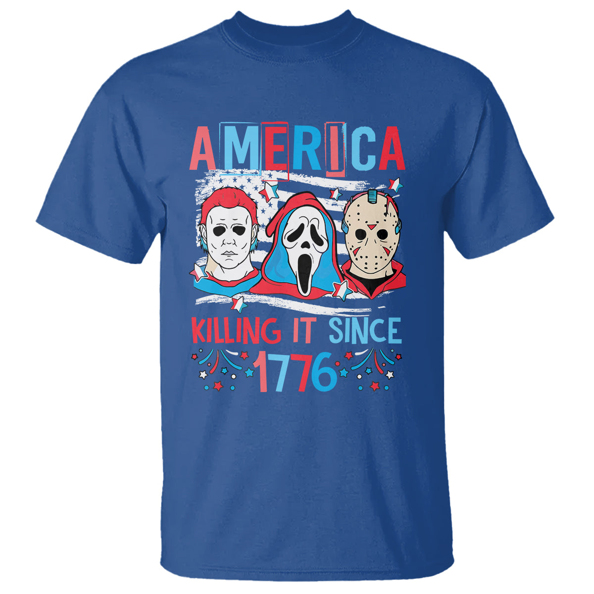 Funny 4th Of July T Shirt America Killing IT Since 1776 Horror - Wonder Print Shop
