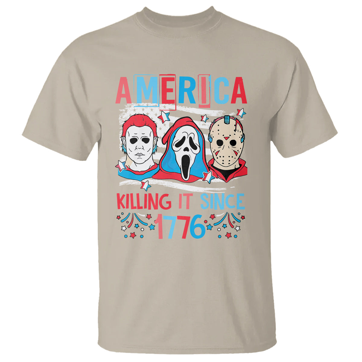 Funny 4th Of July T Shirt America Killing IT Since 1776 Horror - Wonder Print Shop