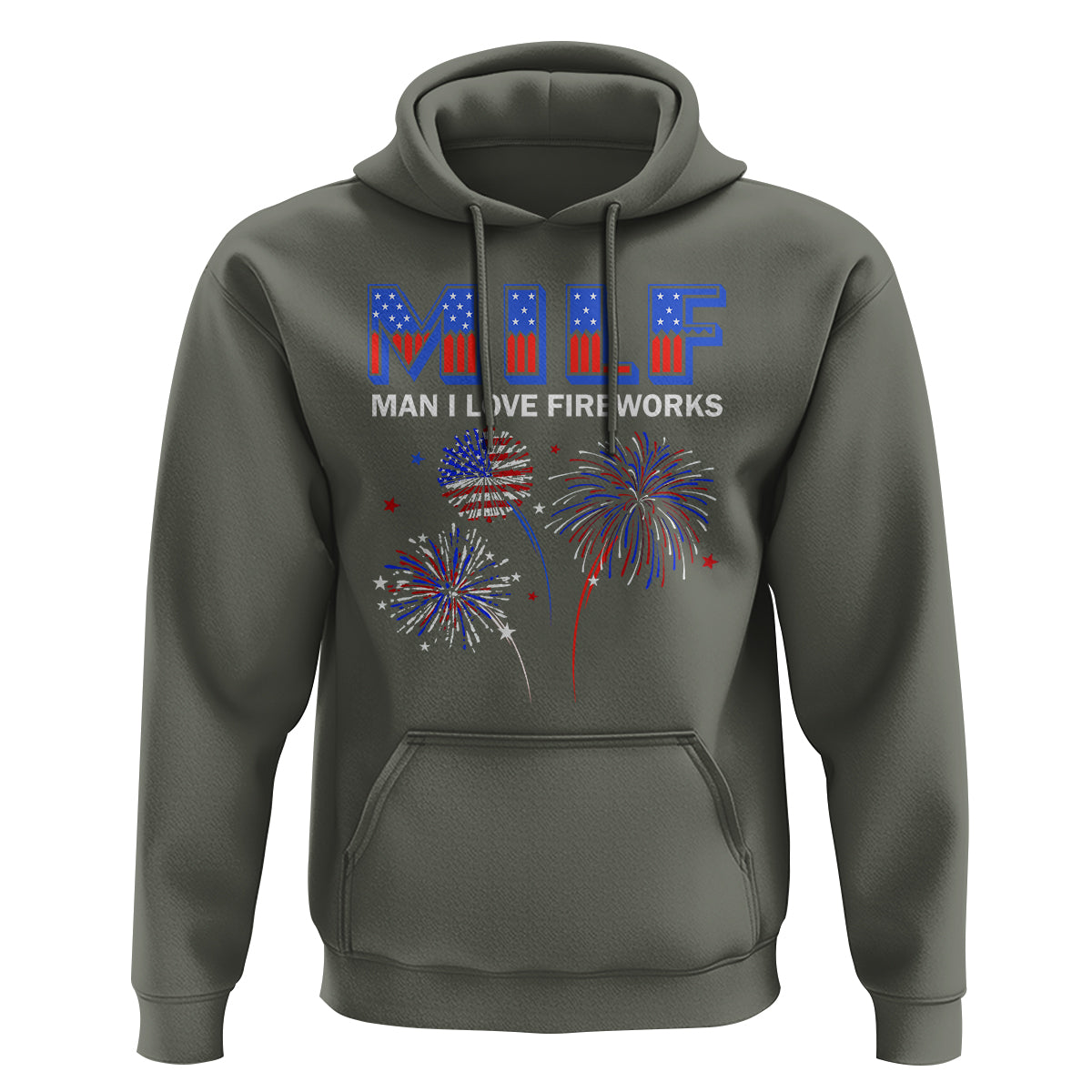 Funny 4th Of July Hoodie MILF Man I Love Fireworks Patriotic Independence Day - Wonder Print Shop