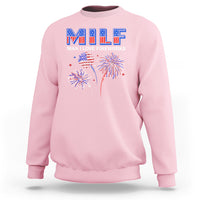 Funny 4th Of July Sweatshirt MILF Man I Love Fireworks Patriotic Independence Day - Wonder Print Shop