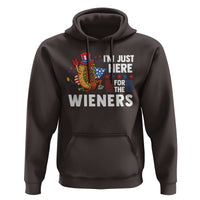 4th Of July Hoodie I'm Just Here For The Wieners Patriotic Hot Dog - Wonder Print Shop