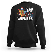 4th Of July Sweatshirt I'm Just Here For The Wieners Patriotic Hot Dog - Wonder Print Shop
