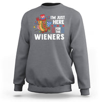 4th Of July Sweatshirt I'm Just Here For The Wieners Patriotic Hot Dog - Wonder Print Shop
