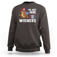 4th Of July Sweatshirt I'm Just Here For The Wieners Patriotic Hot Dog - Wonder Print Shop