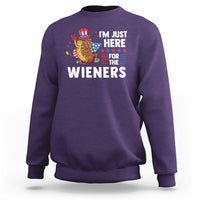 4th Of July Sweatshirt I'm Just Here For The Wieners Patriotic Hot Dog - Wonder Print Shop