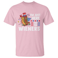 4th Of July T Shirt I'm Just Here For The Wieners Patriotic Hot Dog - Wonder Print Shop