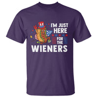 4th Of July T Shirt I'm Just Here For The Wieners Patriotic Hot Dog - Wonder Print Shop