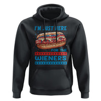 4th Of July Hoodie I'm Just Here For The Wieners Patriotic Hot Dog - Wonder Print Shop