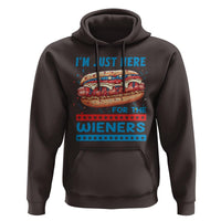 4th Of July Hoodie I'm Just Here For The Wieners Patriotic Hot Dog - Wonder Print Shop