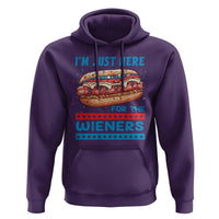 4th Of July Hoodie I'm Just Here For The Wieners Patriotic Hot Dog - Wonder Print Shop