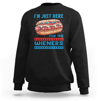 4th Of July Sweatshirt I'm Just Here For The Wieners Patriotic Hot Dog - Wonder Print Shop