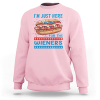 4th Of July Sweatshirt I'm Just Here For The Wieners Patriotic Hot Dog - Wonder Print Shop