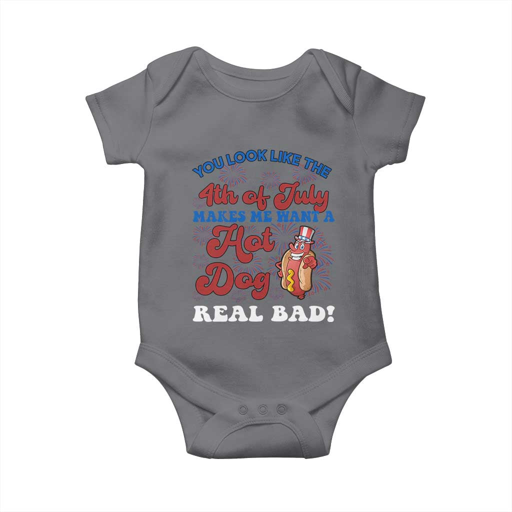 You Look Like The 4th Of July Funny Hot Dog Baby Onesie