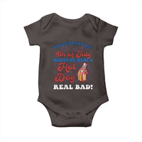 You Look Like The 4th Of July Funny Hot Dog Baby Onesie