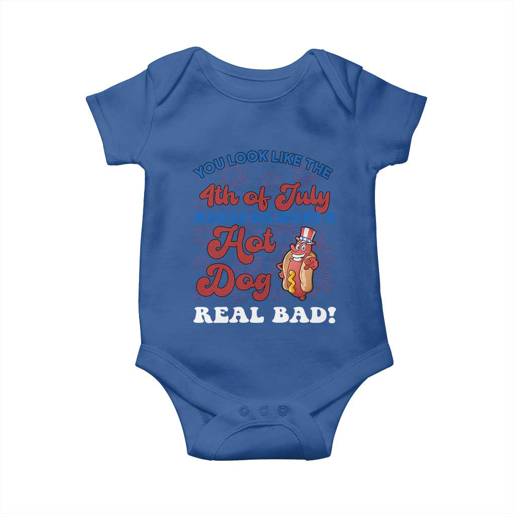 You Look Like The 4th Of July Funny Hot Dog Baby Onesie