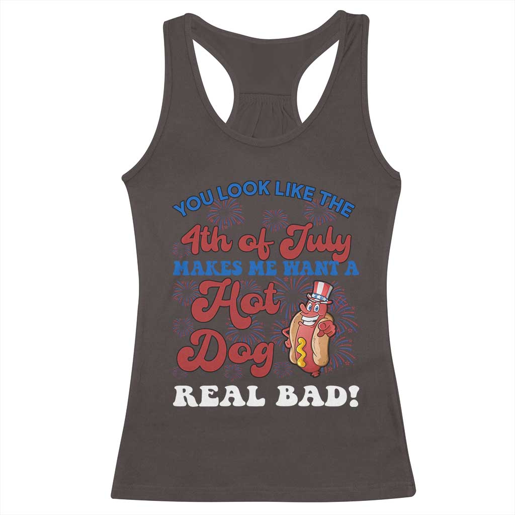 You Look Like The 4th Of July Funny Hot Dog Racerback Tank Top