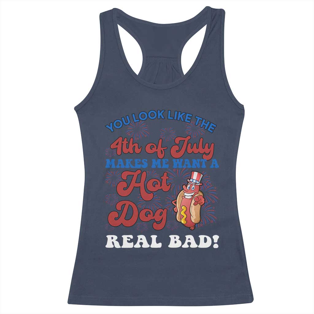 You Look Like The 4th Of July Funny Hot Dog Racerback Tank Top
