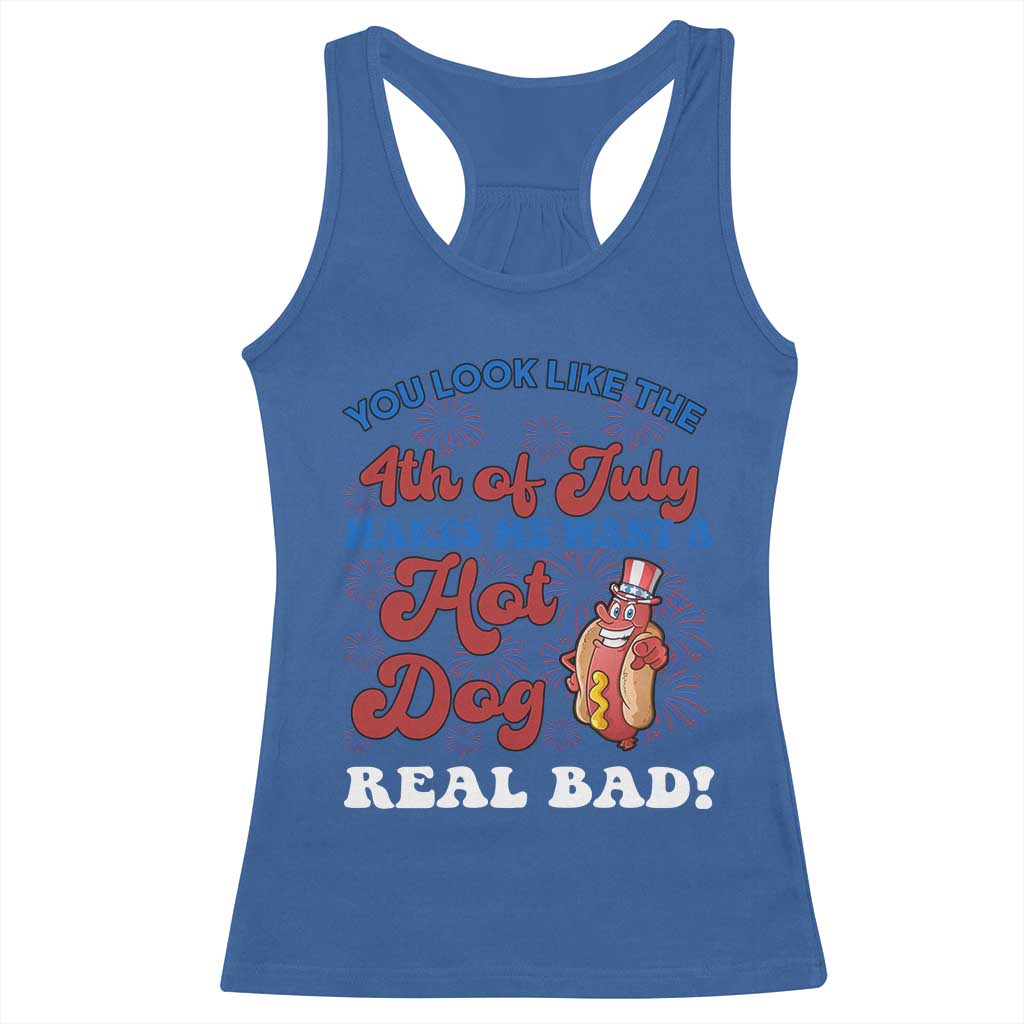 You Look Like The 4th Of July Funny Hot Dog Racerback Tank Top