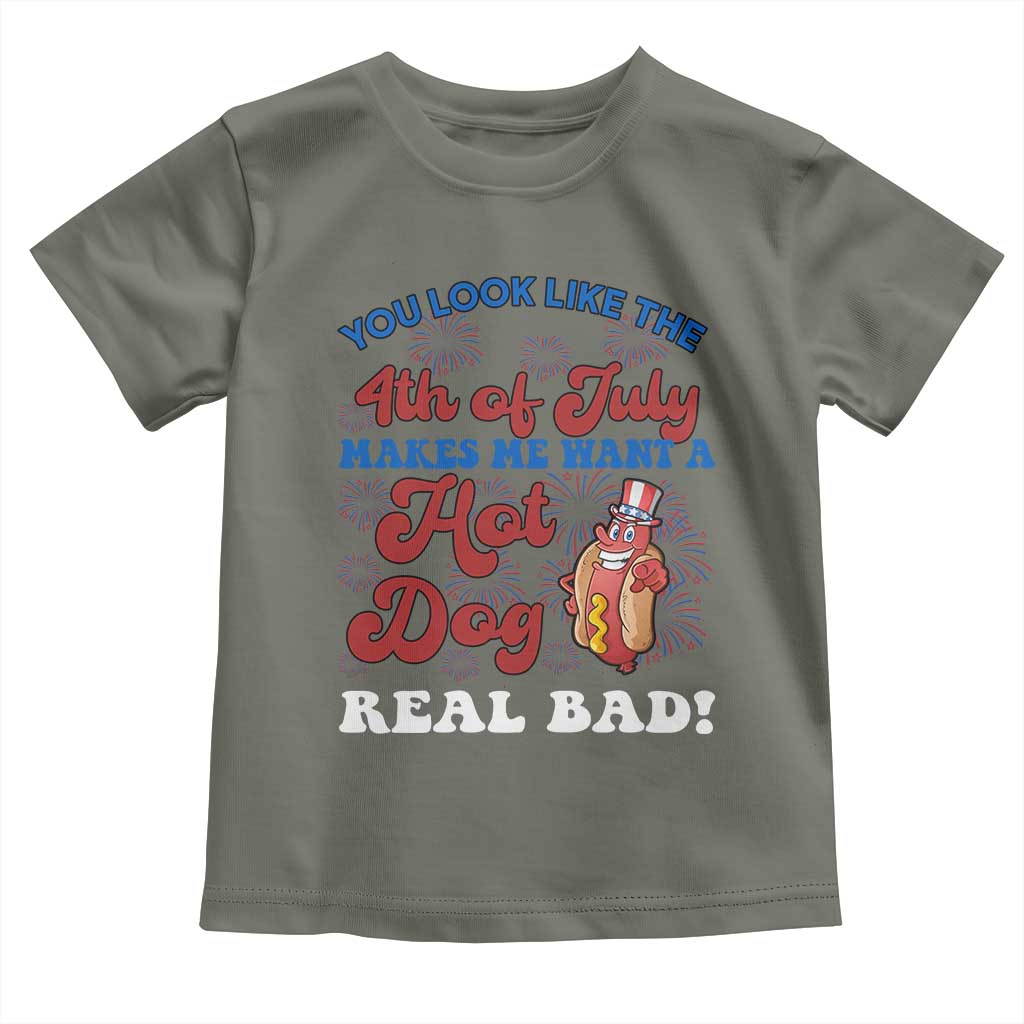 You Look Like The 4th Of July Funny Hot Dog Toddler T Shirt