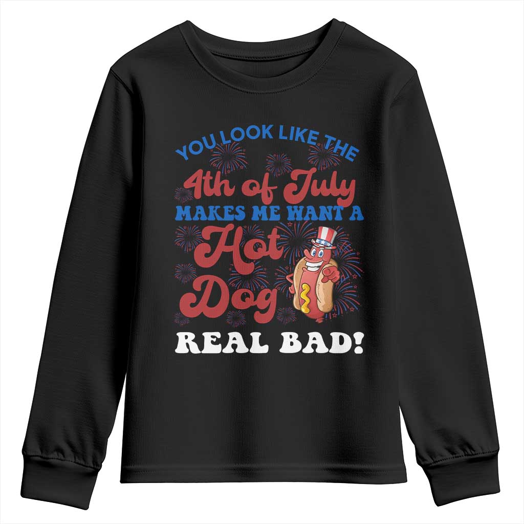 You Look Like The 4th Of July Funny Hot Dog Youth Sweatshirt