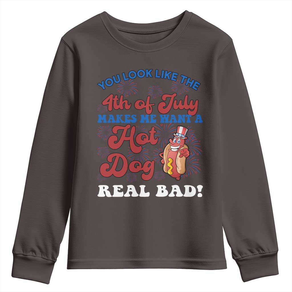 You Look Like The 4th Of July Funny Hot Dog Youth Sweatshirt