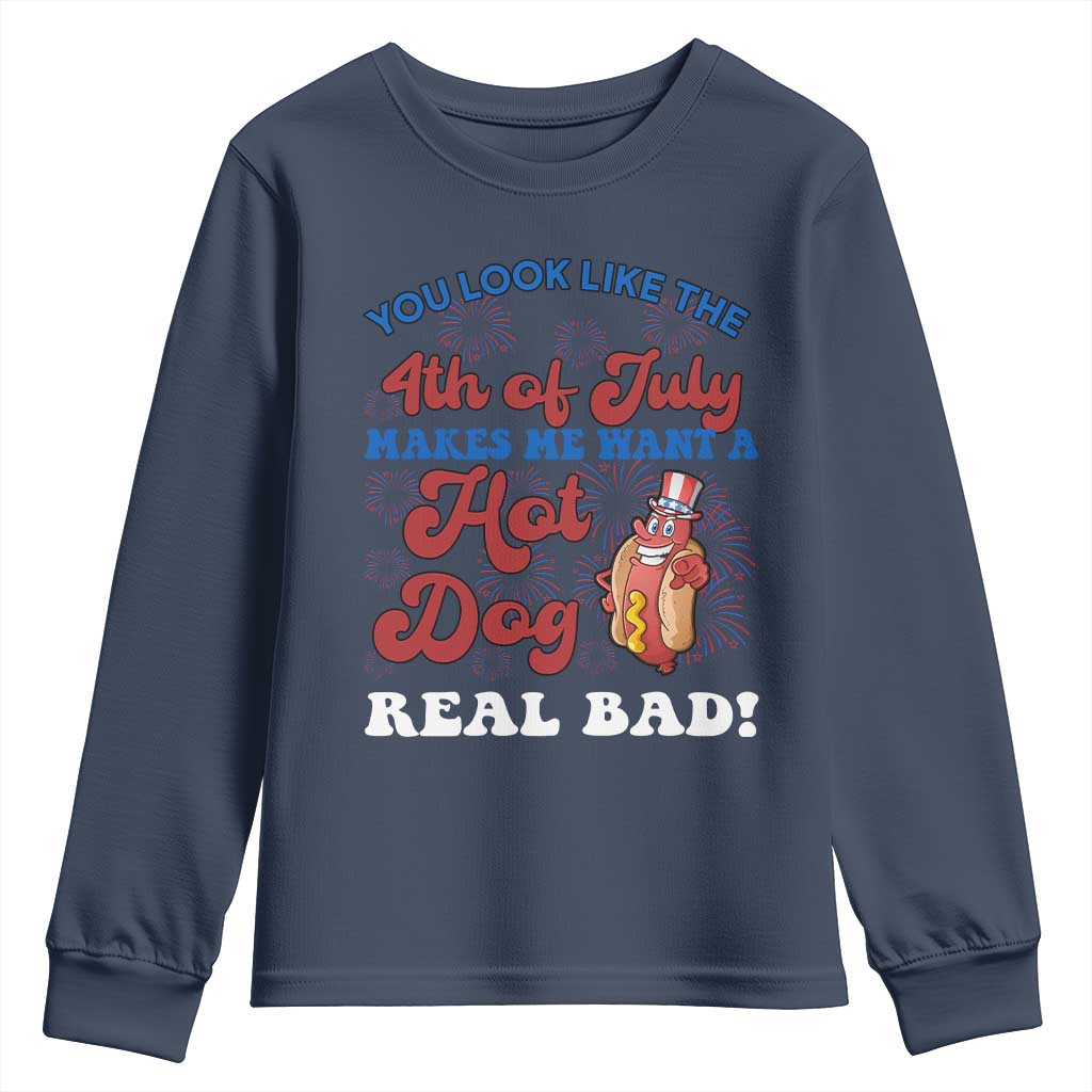 You Look Like The 4th Of July Funny Hot Dog Youth Sweatshirt